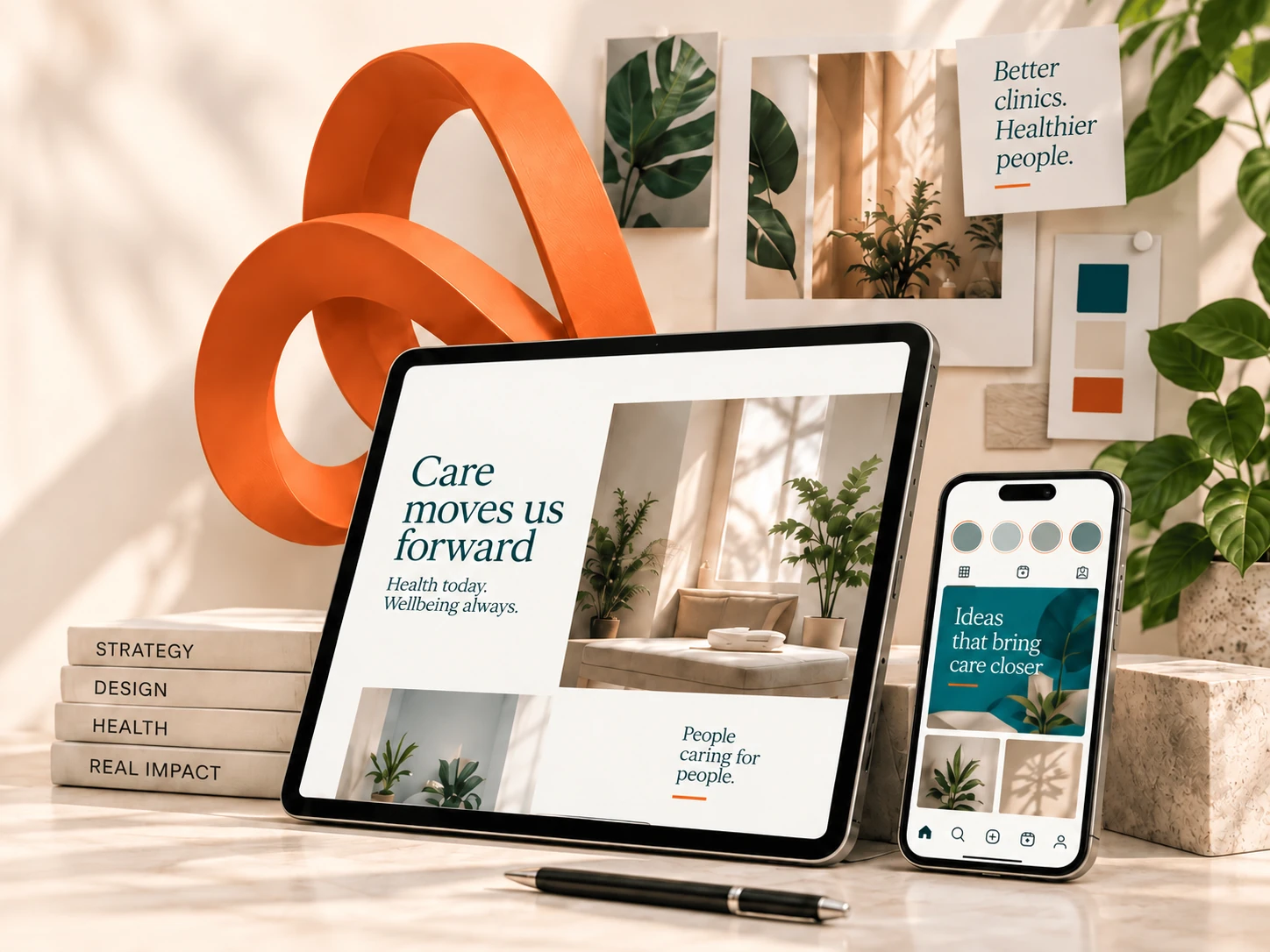 Digital strategy concept: clinic website, social media and brand design